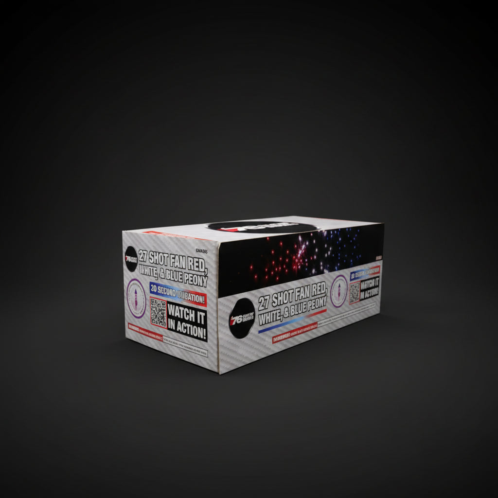 36 Shot R/W/B Peony